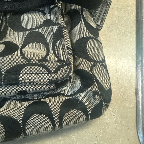 Coach Black and Khaki Signature Canvas Small Crossbody Bag - Picture 3 of 9